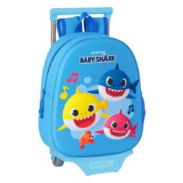 Mochila Trolley Pré Escolar Baby Shark 3D 33cm
