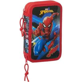 Estojo Spiderman Go Hero Preto Vermelho (28 pcs)