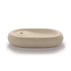 Lavatório de pousar TERRAZO OVAL BEGE 60X38CM