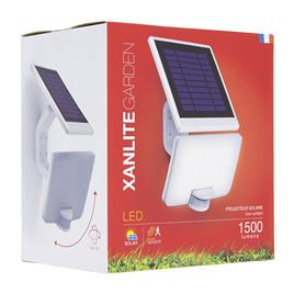 Xanlite Solar Led Wall Floodlight Ip54. Abs White. Motion Sensor. 2 Lighting Modes. 1500 Lumens