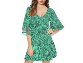 Vestido CABLECC Fyy Havaianocom Meia Poliéster Multicor (S)