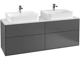 Villeroy Und Boch Finion Móvel de apoio G18200 1600X603X501Mm Mit Led- Beleuchtung Abdeckplatte Black Matt