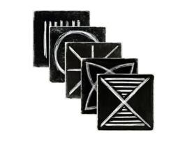 Azulejo Revestimento Cerâmico Decorativo Mate CERAGNI Inca Preto 15X15 Caixa com 44 Unidades 1 M2