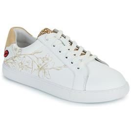 Bons baisers de Paname  Sapatilhas SIMONE GOLD FLOWERS  Branco Disponível em tamanho para senhora. 36,37,38,39,40,41.Mulher > Sapatos > Tenis