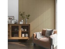 8x Conjunto de painéis de parede de Vanga acústico em MDF e feltro 120 x 60 x 2 cm (5,76 m²) CLEY OAK NEU.HOLZ