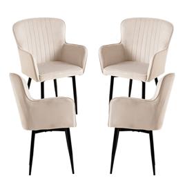 Presentes Miguel - Pack 4 Cadeiras Dalye Veludo - Beige