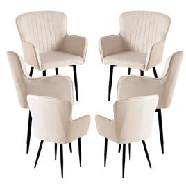 Presentes Miguel - Pack 6 Cadeiras Dalye Veludo - Beige