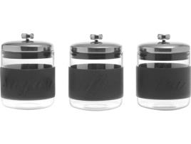 Frascos SALT & PEPPER Barista (Preto - Silicone e Aço Inoxidável)