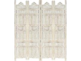 Biombo VIDAXL 285319 Branco (Madeira - 160 x 165 cm)