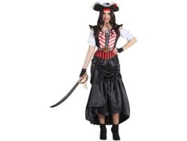 Fato de Mulher  Pirata Deluxe Saia Preta (Tam: M/L)