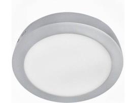 Candeeiro de Teto Embutida  Extraplano Redondo (Cinzento - LED - 20 W - Alumínio - 22.5x3.5 cm)