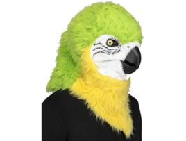 Máscara  Papagaio Verde Com Movimento De Mandíbula