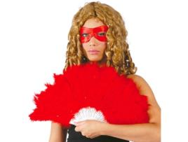 Leque DISFRAZZES Vermelho De Plumas