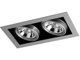 Candeeiro de Teto Embutida  Kardan (Cinzento - QR111 - 100 W - Chapa de Aço - 350x210x105 mm)