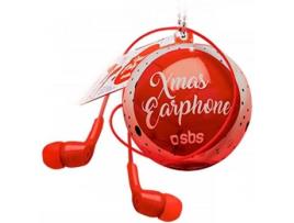 Auriculares com Fio SBS Xmas Ball (In Ear - Vermelho)