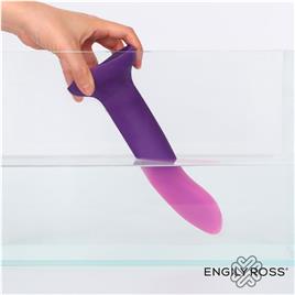 Dildo que Cambia de Color Azul a Rosa Talla M Silicona Líquida 17 cm