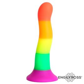 Dildo Silicona Líquida Color Arcoiris 18 cm