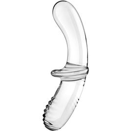 SATISFYER - DILDO DE CRISTAL DUPLO TRANSPARENTE