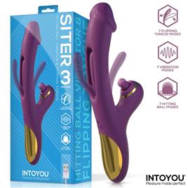 Siter Vibrador con Lengua Movimiento Flipping y Bola Golpeteo