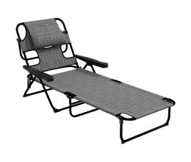 Espreguiçadeira dobrável aço, tela de malha, poliéster outsunny