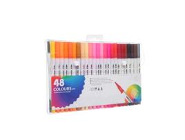 Conjunto de Marcadores de Arte para Aguarela 48 Cores Material de Pintura para Caligrafia KH2023
