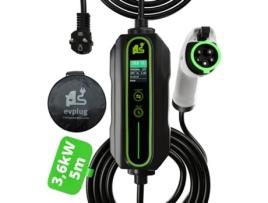 Carregador Portátil EVPLUG® EV PHEV Carro Eléctrico + Temporizador (Tipo 1 | 5m, 3,6kW | 16A)