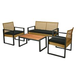 Set de Jardim 4 Peças Poli Rattan