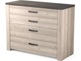 Cómoda LOURINI Estoril Oak (Cinzento - MDF - 45.5x88x113.5 cm)