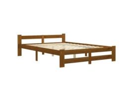  - Estrutura de Cama 120X200 Cm Madeira Pinho Maciço Castanho Mel CLICNBUY