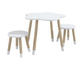 Conjunto mesa e cadeira para crianças mdf e madeira de pinho 59x59