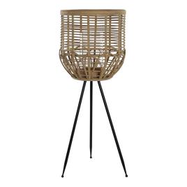 Castiçais  Metal Cristal Rotim (31 x 31 x 77 cm)