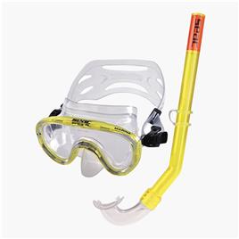 Kit Mergulho Seac - Amarelo - Máscara + Tubo Júnior tamanho UNICA