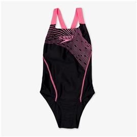 Speedo Medley Logo - Preto - Fato de Banho Natação Rapariga tamanho 8