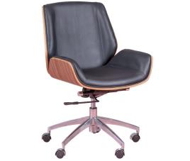 Cadeira de escritório em nogueira e em couro italiana - nordic