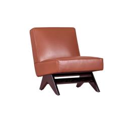 Poltrona vintage em freixo e em imitação de couro - west