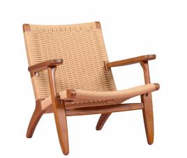 Poltrona nordic com braços em madeira - liam