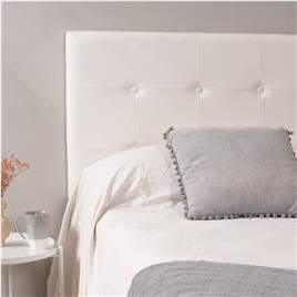 Presentes Miguel - Cabeceira Buttons Couro sintético para camas de 105 y 90 cm - Branco