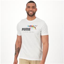 Puma Love Wins - Branco - T-shirt Homem tamanho M