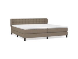 Cama com Molas/Colchão 200X200 Cm Tecido Castanho-Acinzentado CLIC N BUY