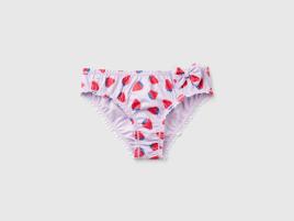 Benetton, Slip De Praia Lilás Com Padrão Morangos, size 18-24, Lilás, Crianças
