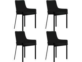 Conjunto 4 Cadeiras de Refeição  279566 Tecido Preto
