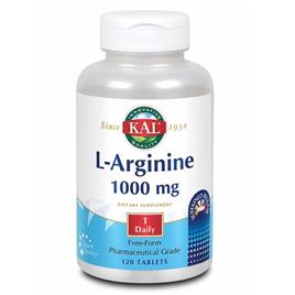 Kal L-arginine 1000mg 120 Tablets Transparente