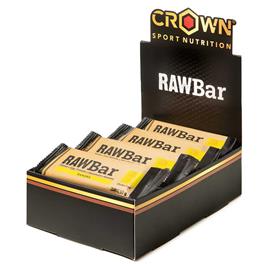 Crown Sport Nutrition Raw 50g Banana & Hazelnut Energy Bars Box 12 Units Dourado