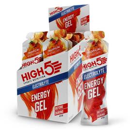 High5 Electrolyte Energy Gels Box 60g 20 Units Tropical Transparente