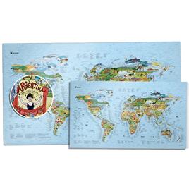 Awesome Maps Best Surf Beaches Of The World / Original Colored Edition Vinyl Map Colorido 146 x 86 cm