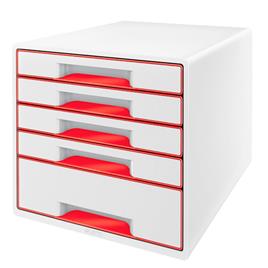 Leitz Wow Desk Cube 5 Drawers 1 Large And 4 Small Buc Drawers Branco