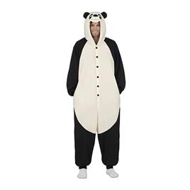 Viving Costumes Big Kigurumi Panda Bear With Hood And Tail Costume Beige