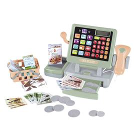 Eurekakids Cash Register With Real Calculator Scanner Microphone Money And Accessories Transparente