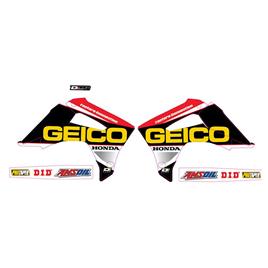 Dcor Visuals Geico Team Honda Radiator/rocker Graphics Kit Branco