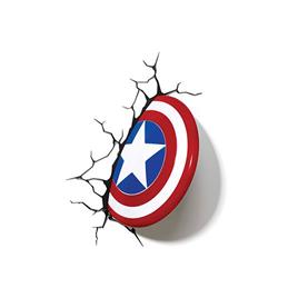 3dlight 3d Led Lamp Captain America Shield Marvel Prateado